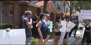 Protesters gather outside FL home of former MN officer charged with murder