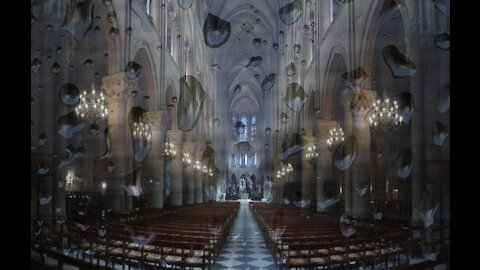 Thunderstorm Sounds Inside Old Cathedral Hall & Leaking Roof With Black Screen