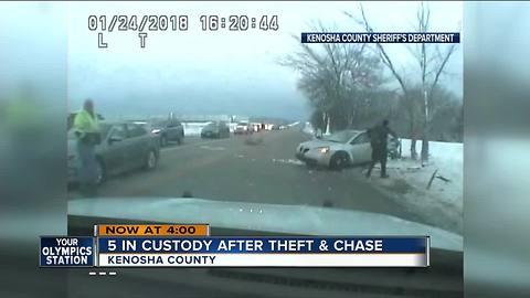 5 people in custody after theft and chase in Kenosha County