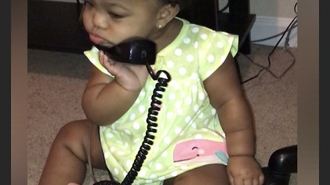 Baby Girl Takes Phone Calling To A Whole Other Level