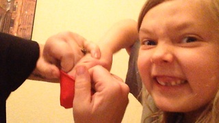 Blowing Up A Balloon On My Daughter's Hand