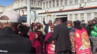 Gauteng Premier David Makhura welcomes delegates from the Zulu Royal at the Hillbrow Mortuary