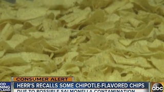 Herrs recalls chipotle-flavored chips over salmonella risk