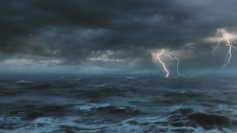 Strong storm at sea