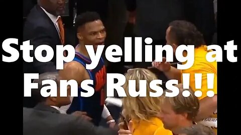 Russell Westbrook gets into it with another fan.