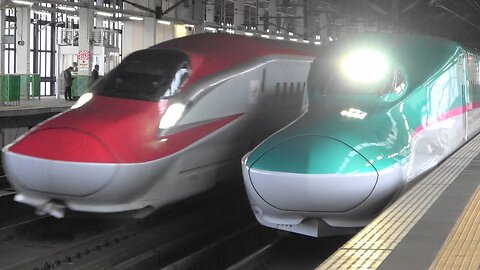 東北新幹線 単独E6系はやぶさ激走! 高速通過・発着映像 High-speed passage of Single E6 series shinkansen
