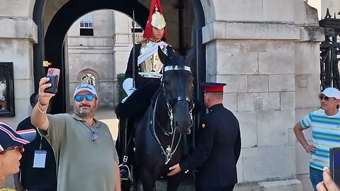 Corporal checks the horses heart beat #horseguardsparade