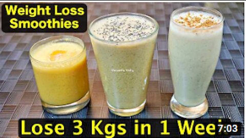 Healthy Smoothie Recipes For Weight Loss | Lose 3Kg in a Week | Breakfast Smoothies For Weight Lose