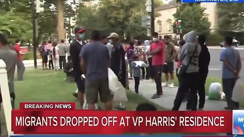 Illegals Bused to Vice President Kamala Harris' Residence in Washington, D.C.