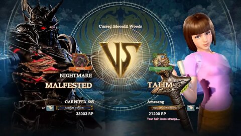 Malfested (CARNIFEX 665) VS Talim (Amesang) (SoulCalibur™ VI: Online)