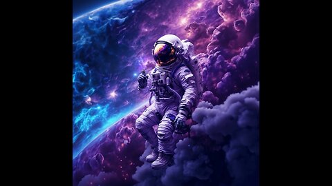 AI Generated Picture of an Astronaut sitting on the colourful Clouds in the Galaxy