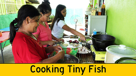 3 Filipinas Cooking Tiny Fish Patties and Spicy Spaghetti