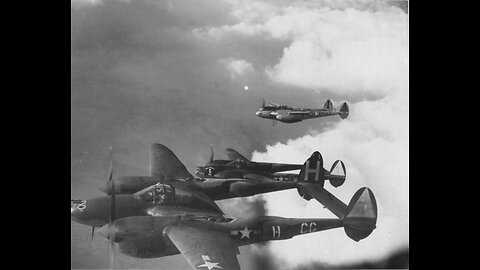 P38 Runs Into Japanese Cadets Practicing Over Ihota Japan