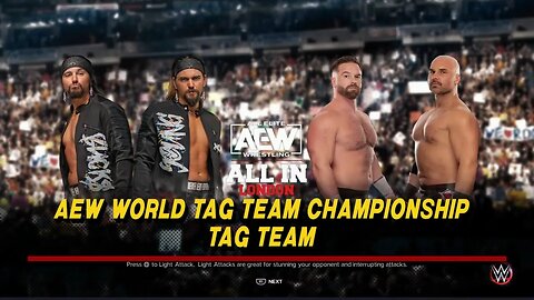 AEW All In 2023 FTR vs The Young Bucks for the AEW World Tag Team Championship