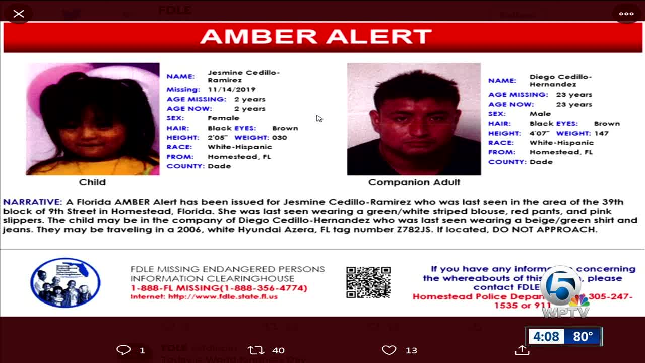 AMBER Alert issued for missing Homestead child