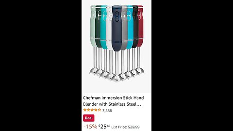 Chefman Immersion Stick Hand Blender with Stainless Steel Blades