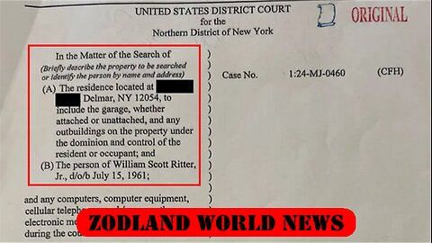 ►🚨▶ ⚡️⚡️ Scott Ritter Update on FBI raid - provides search warrant copy