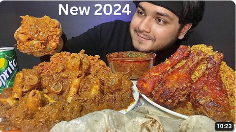 SPICY 2024 MUTTON BIRYANI WITH MUTTON CURRY KORMA,CHICKEN BIRYANI EATING