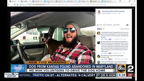 Maryland man drives to Kansas to return abandoned dog
