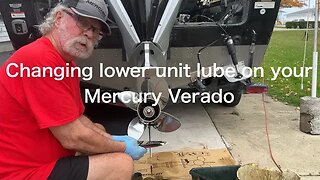 Lower unit oil change on a Mercury Verado outboard #mercury #lowerunit