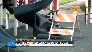 Child injured after slide explodes atl West Allis playground