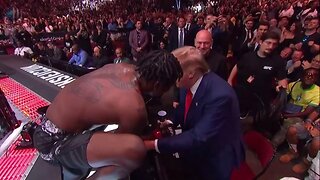 🔥 🎉 UFC WINNER Kevin Holland Jumps Fence to Shake President Trump's Hand, Who Whispers Something in his Ear