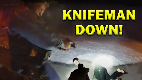 Police Officers Retreat In Snow From Suspect With Knife On Video! LEO Round Table S07E05e