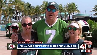 Eagles fans cheer for Chiefs, Andy Reid in Super Bowl
