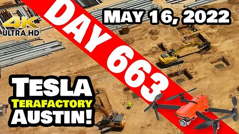 CATHODE AREA ABOUT TO GO VERTICAL AT GIGA TEXAS! - Tesla Gigafactory Austin 4K Day 663 - 5/16/22