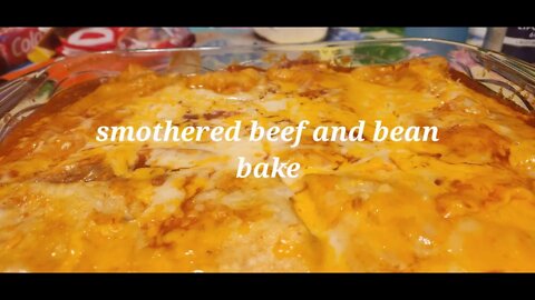 Smothered beef and bean burrito bake #burrito #beansrecipe