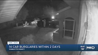 14 car burglaries within 2 days