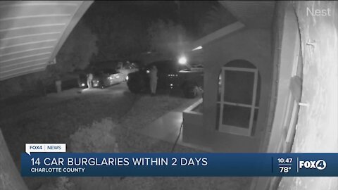14 car burglaries within 2 days
