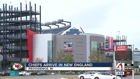 Chiefs arrive in New England