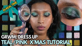 GRWM ADEPT Cosmetics Inspired Palette | Teal Pink Multichrome Christmas Makeup Tutorial