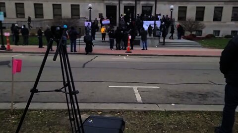Kyle Rittenhouse and BLM Protesters Chant at Kenosha Courthouse