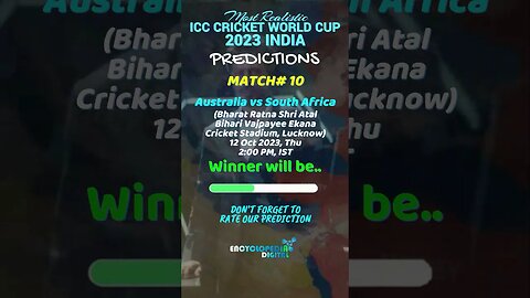 ICC World Cup 2023 Match 10 Prediction | Australia vs South Africa Match Prediction #CWC23Prediction