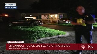 Police on the scene of homicide in Tulsa