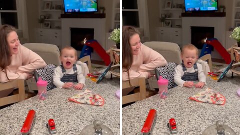 Toddler Incredibly Catches Marshmallow In Her Mouth