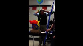 Students give their teacher a special birthday surprise