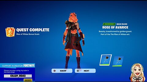 FREE | Rose of Avarice (Uncommon Back Bling)-Fortnite