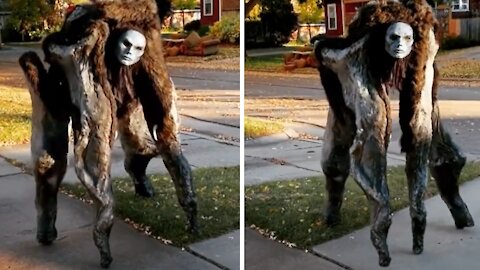 Creepy four-legged monster costume will leave you terrified