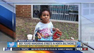Police looking for family of child found wandering on North Charles Street