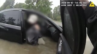 Pepper Pike police save stranded motorist stuck in car on flooded road