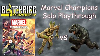 Groot vs Rhino Marvel Champions Card Game Solo Playthrough