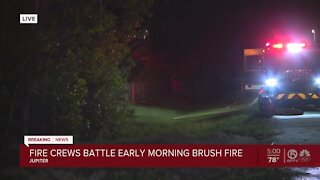 Crews battle early morning brush fire near Jupiter Farms Park