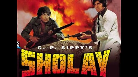 Sholay movie 1975, Sanjeev Kumar, Dharmendra, Amitabh Bachchan, Amjad Khan