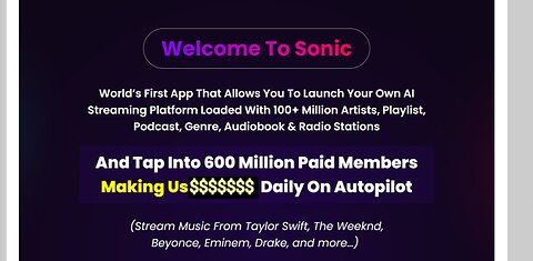 SONIC demo: A Revolutionary New Way to Launch Your Own Music and Podcast Streaming Business