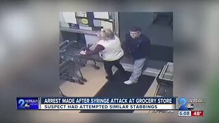 Accused syringe stabber also tried getting others at grocery store