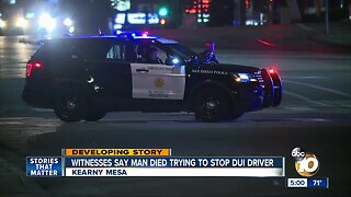 Witnesses say man died trying to stop DUI driver