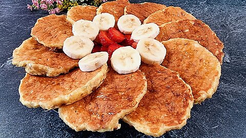 Oatmeal pancakes with apple and yogurt - No Sugar, No Oil, No Flour